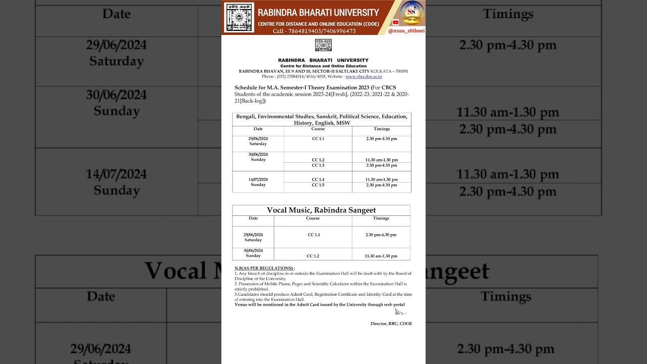 RBU DDE MA Final Exam 2025/RBU DDE MA SEM-1 And SEM -3 Final Exam update 2025 #rbu #pg
