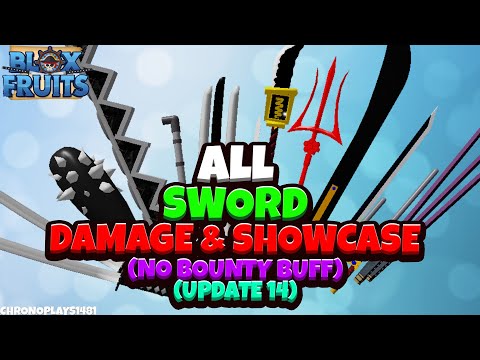 All Sword Damage and Showcase [No Bounty Buff] - Blox Fruits (Update 14) [Roblox]