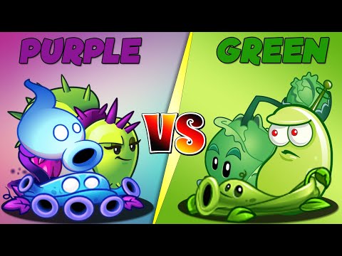 PvZ 2 Team Purple VS Green Plant Vs Plant-Who Can Win?Plants Vs Zombies 2