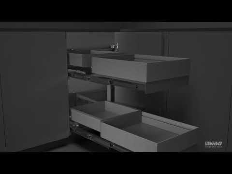 VIBO "Fly Box" Eckschrankauszug in Bewegung bei form32 | Küchenauszüge direkt online kaufen
