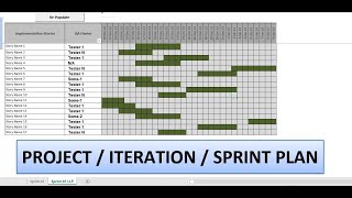 Sprint Tracker / Project Plan (Gantt Chart) - Excel