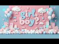 Girl Or Boy Gender Reveal Party Background Pink Or Blue 2 Hours No Sound
