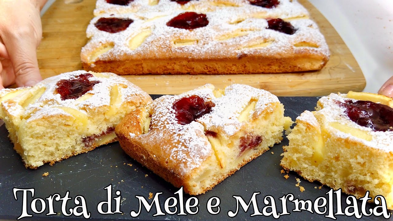 TORTA DI MELE E MARMELLATA Sofficissima 🍏🍎 APPLE  CAKE WITH CHERRY JAM