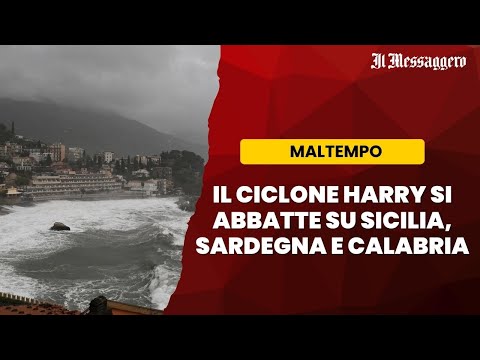Maltempo, il ciclone Harry si abbatte su Sicilia, Sardegna e Calabria