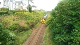 preview picture of video 'Criccieth Railway Station - 08/06/2011 - 158828 - From Bridge'