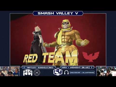 Smash Valley V Wii U Doubles - Reptiles + Bungholio (R) vs Mav + Midnight (B) - Losers Quarters