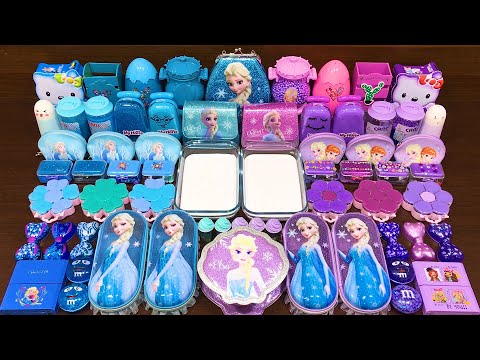FROZEN BLUE vs PURPLE ! Mixing Random into GLOSSY Slime ! Satisfying Slime Video #247