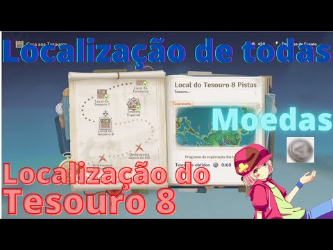 genshin impact localização do Tesouro 8 (e de todas moedas passo a passo)