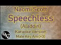 Naomi Scott - Speechless Karaoke Lyrics Instrumental Cover Male Key Am