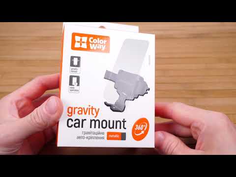 Автодержатель СolorWay для телефона Metallic Gravity Holder Black (CW-CHG01-BK) - фото 2 - id-p2474007461