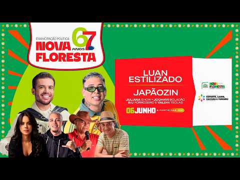 AO VIVO | Festa de Emancipação Política de Nova Floresta – 67 Anos | Shows em Praça Pública