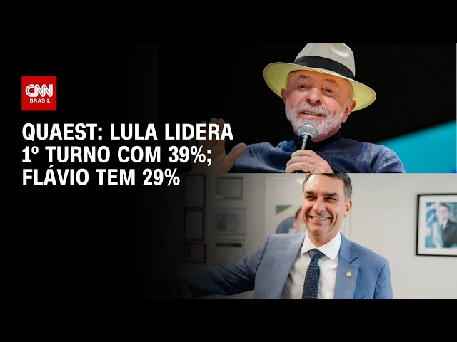 Quaest: Lula lidera com 39% no 1º turno; Flávio tem 29% | LIVE CNN