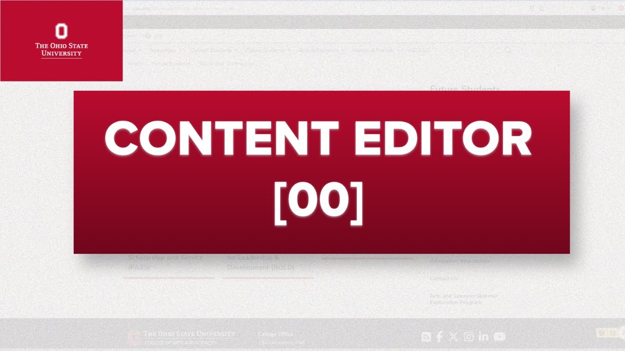 [CE00] Content Editor Introduction