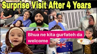 Surprise visit to india Punjab after 4 year. Gurfateh first visit to india. Bhua ne kita welcome