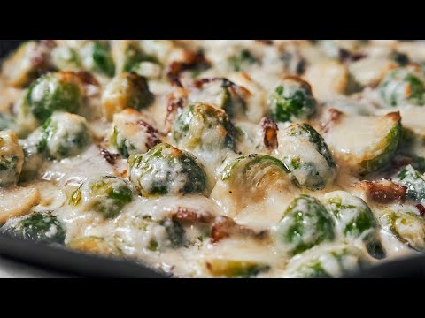 Creamy Garlic Parmesan Brussels Sprouts Recipe Will Make You LOVE Vegetables!
