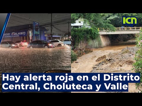 COPECO mantiene alerta roja en Tegucigalpa, Choluteca y Valle por intensas lluvias