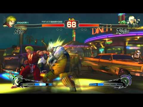 Super Street Fighter IV Arcade Edition - PC Gameplay - Ken VS Rufus / Ryu VS Seth [Final Boss] [HD]