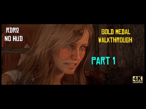 Red Dead Redemption 2 No HUD Gold Medal Story Walkthrough - Part 1 [4K Ultrawide]