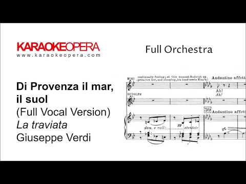 Karaoke Opera: Di Provenza - La Traviata (Verdi) Vocal version with printed music