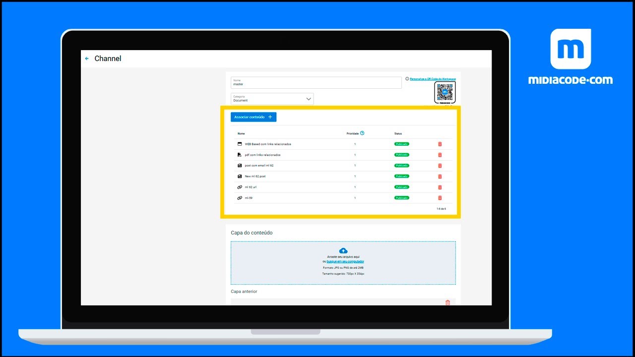 How to Associate Content with a Channel in Midiacode Studio