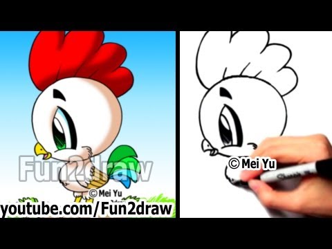 How to Draw Cartoons - How to Draw a Chicken - Easy ...