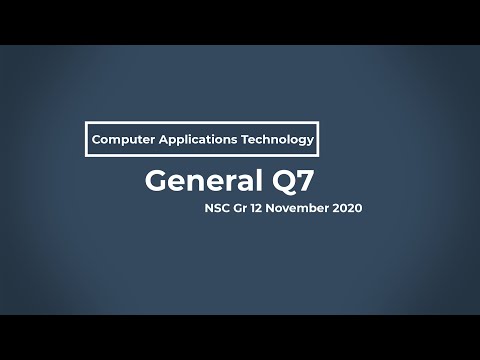 NSC CAT Gr 12 2020 - Q7 General
