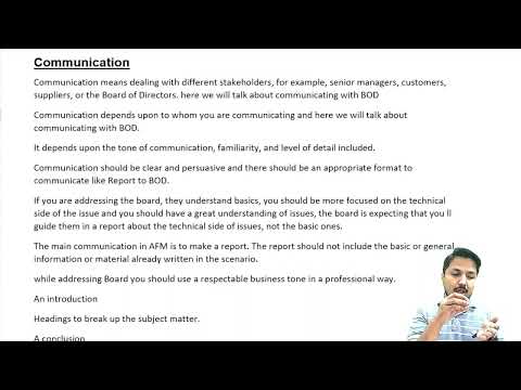 1/4 Communication: How to Get maximum Professional marks in AFM/P4: ACCA