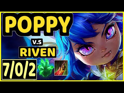 JACKPOT (POPPY) vs RIVEN - 7/0/2 KDA TOP CHALLENGER GAMEPLAY - BR