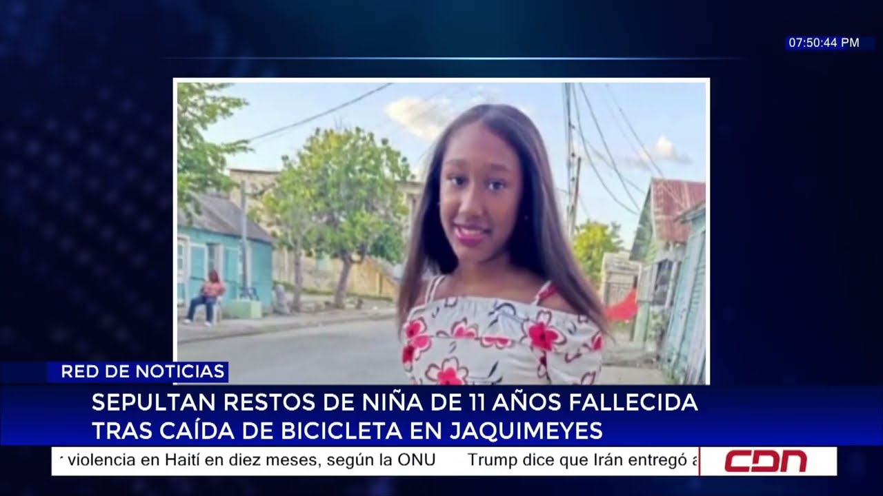 Sepultan restos de niña de 11 años fallecida tras caída de bicicleta en Jaquimeyes