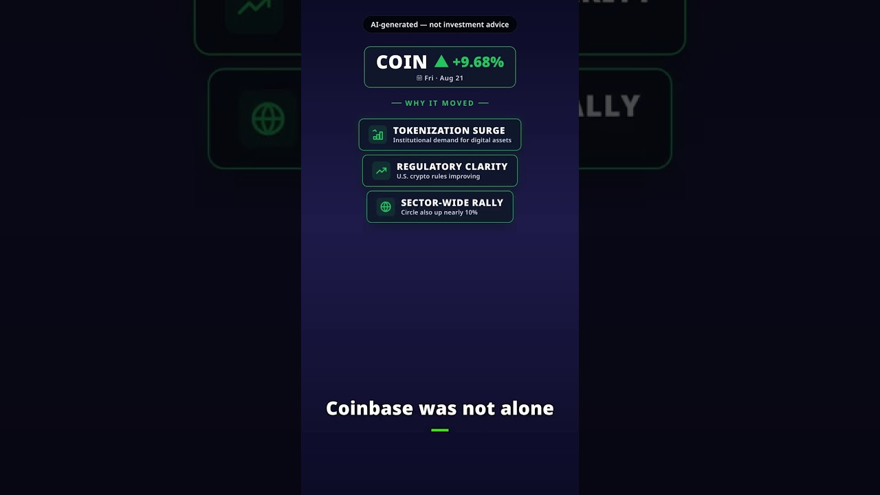 Why Is Coinbase Stock Jumping Today? COIN +9.68% (Aug 21)