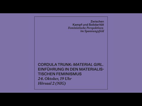 "Material Girl. Einführung in den materialistischen Feminismus" – Cordula Trunk