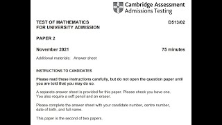 TMUA 2021 Paper 2
