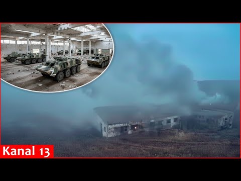 Covert entry, precise strike: Fiber-optic drones hunt Russian armored vehicles inside a hangar