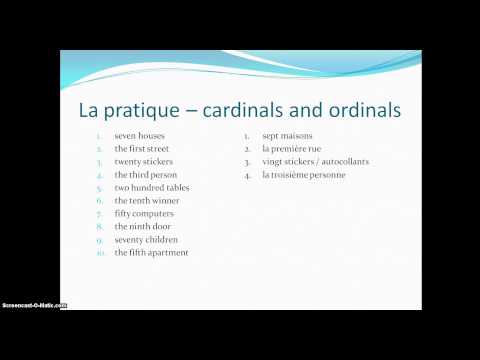French numbers - short video to practice ordinals and cardinals together