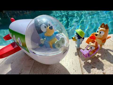 Vacation‼️ Bluey toys Go on Vacation ✈️ Airplane Toy Adventure