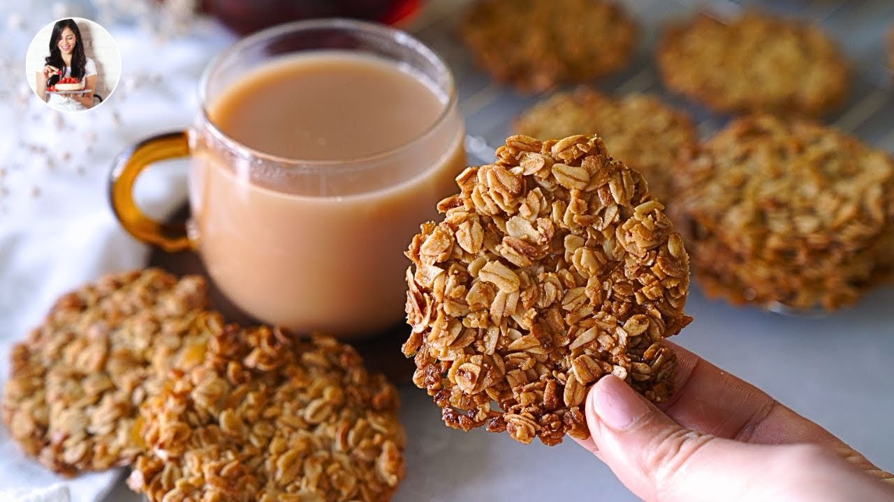 Las Mejores Galletas de Avena y Miel - Solo 3 ingredientes 🍪✨Sin Huevos, Sin Lácteos! | Auxy