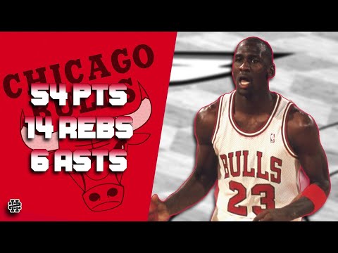 Michael Jordan 54 pts 14 rebs 6 asts vs Cavs 88/89 season