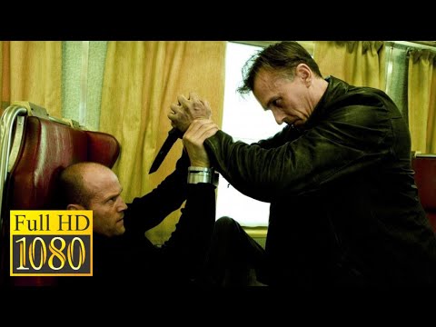 Jason Statham drives a car into a train carriage and kills Johnson / The Transporter 3 (2008)