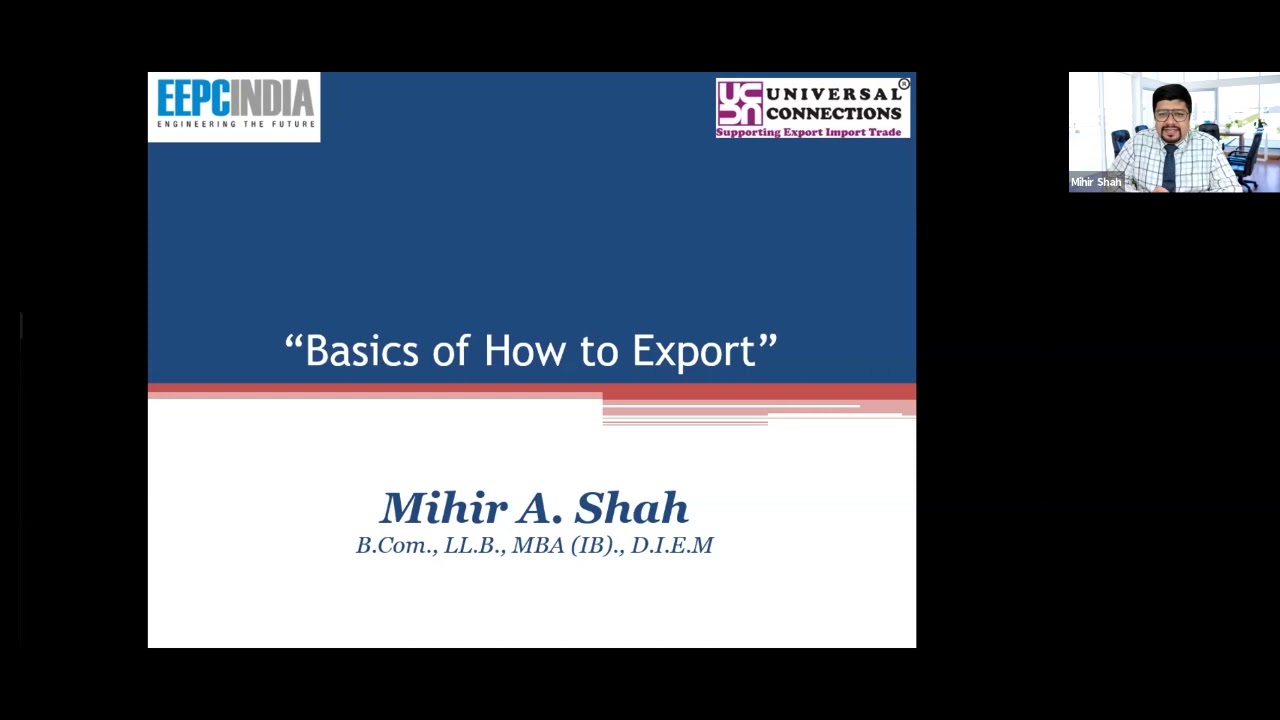 Basics of How To Export | Mihir A. Shah | EEPC India