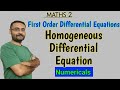 Homogeneous Differential Equation Problems Ordinary Differential Equations First ODEs Maths