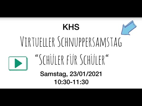 Virtueller Schnuppersamstag am 23.01.2021