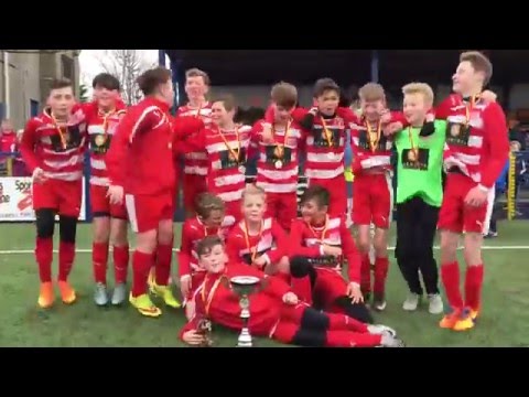 A bouncy Ballyclare Colts u13 team after winning the SBYL Supplementary Cup Final