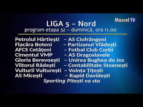Jurnal MUSCEL TV 02.06.2023 SPORT - Fotbal - CJ Nord,  programul etapei 32