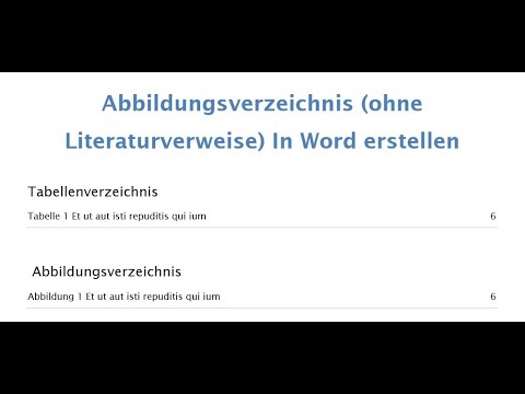 Abbildungsverzeichnis (ohne Literaturverweise) in Word erstellen