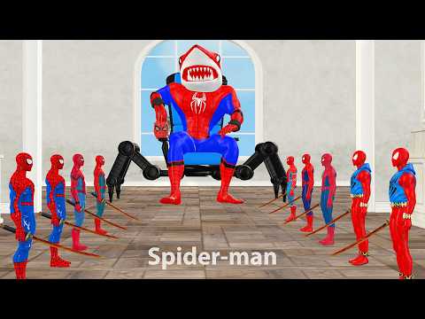 Siêu nhân nhện🔴Game Playing Spider-Man attack shark spider Rescues Batman vs Superman vs Hulk