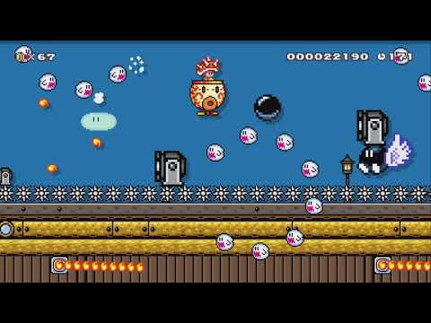 Bowser's airship shooting   ! by takuan - Super Mario Maker 2 - No Commentary 1bv