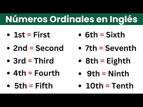 Los Números Ordinales en inglés 1-20