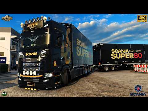 ETS2 | Realistic Driving | Scania NG Tandem | Open Pipe V8 by M. Yıldız | #ets2 1.56
