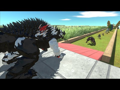 T-REX VENOM ANGUIRUS DEATH RUN - Animal Revolt Battle Simulator