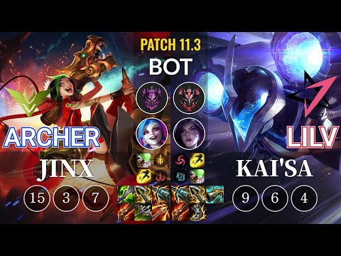 V3 Archer Jinx vs JT Lilv Kai'Sa Bot - KR Patch 11.3